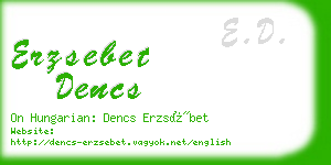 erzsebet dencs business card